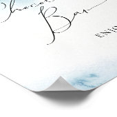 スノーインラブブルーブライダルシャワーホットチョコレートバー ポスター (角)