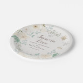 スノーインラブホワイトウィンターフローラプレート ペーパープレート (アングル)