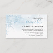 スノーインラブ冬ブライダルシャワーレシピリクエスト エンクロージャーカード (正面)