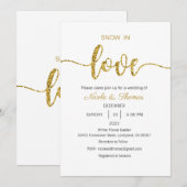 スノーインラブ結婚式招待状ウィンターウェディング 招待状 (正面/裏面)