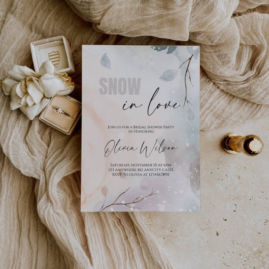 スノーインラブ – ウィンターワンダーランドブライダルシャワー 招待状