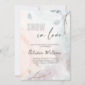 スノーインラブ – ウィンターワンダーランドブライダルシャワー 招待状 (正面)