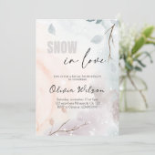 スノーインラブ – ウィンターワンダーランドブライダルシャワー 招待状 (スタンド正面)