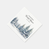 スノーインラブ 冬の松林 ブライダルシャワー スタンダードカクテルナプキン (角)