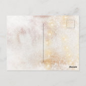 スノーイヴィンテージゴールデンレトリバーホリデーウォーターカラー ポストカード (裏面)