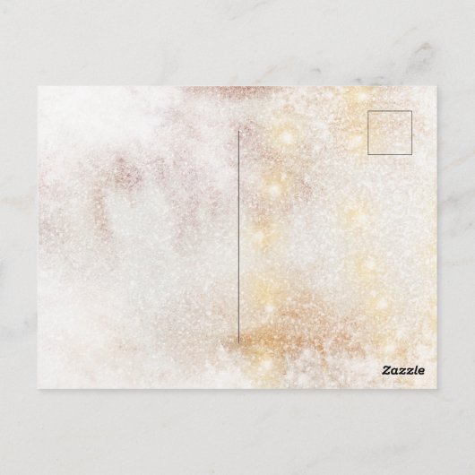 スノーイヴィンテージゴールデンレトリバーホリデーウォーターカラー ポストカード (裏面)