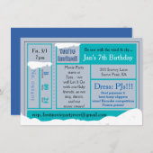 スノーイ凍ってい誕生日ムービーTix招待状 招待状 (正面/裏面)