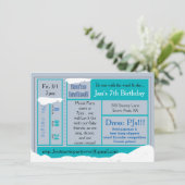 スノーイ凍ってい誕生日ムービーTix招待状 招待状 (スタンド正面)