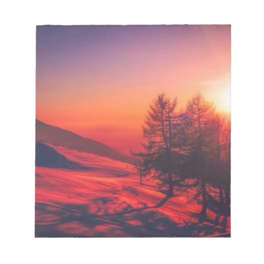 スノーイ夕べサンセット ノートパッド (正面)