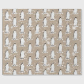 スノーウィペンギンクラフト紙ラッピング ラッピングペーパー (フラット)