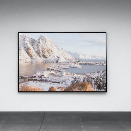 スノーウィングヴィレッジ素朴ハウスクリスマスギフトプリント フォトプリント           