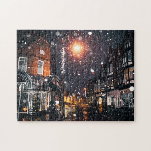 スノーウィンターシティスケープJPGシティスケープレジデンスコム ジグソーパズル (横)