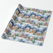 スノーウィンターバイエルンビレッジクリスマスホリデー ラッピングペーパー (アンロールド)