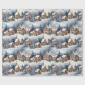 スノーウィンターバイエルンビレッジクリスマスホリデー ラッピングペーパー (フラット)