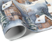 スノーウィンターバイエルンビレッジクリスマスホリデー ラッピングペーパー (ロールコーナー)