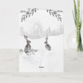 スノーウィーウィンウッドランドハレウォータカラーホリデー シーズンカード (裏面)