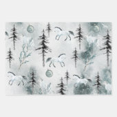 スノーウィーウィンウッドランドホワイトホース&アークティックキツネ ラッピングペーパーシート (正面2)