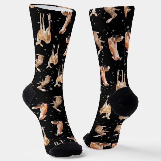 スノーウィーウィンターアニマルズキツネドー&ハレソックス ソックス (傾斜あり)