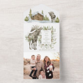 スノーウィーウィンターハウスw/ムース |フォトクリスマスカード オールインワン招待状 (内側)