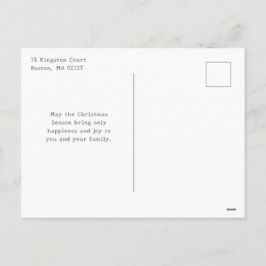 スノーウィーウィンタービレッジフォーフォトコラージュ シーズンポストカード (裏面)