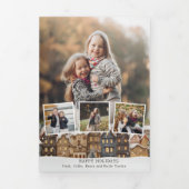 スノーウィーウィンタービレッジフォーフォトコラージュ 三つ折りカード (カバー)