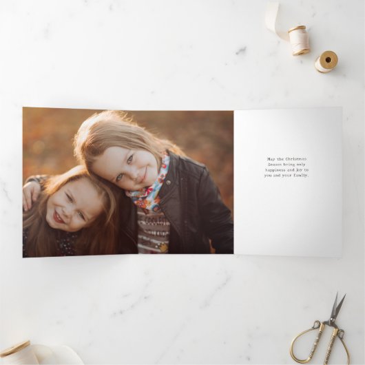 スノーウィーウィンタービレッジフォーフォトコラージュ 三つ折りカード (内部)