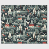 スノーウィーウィンターファームハウス ラッピングペーパー (フラット)
