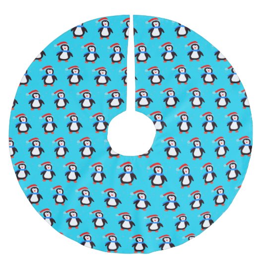 スノーウィーウィンターペンギン ブラッシュドポリエステルツリースカート (正面)