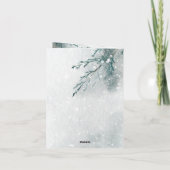 スノーウィーウィンターホワイトアークティックキツネホリデー シーズンカード (裏面)