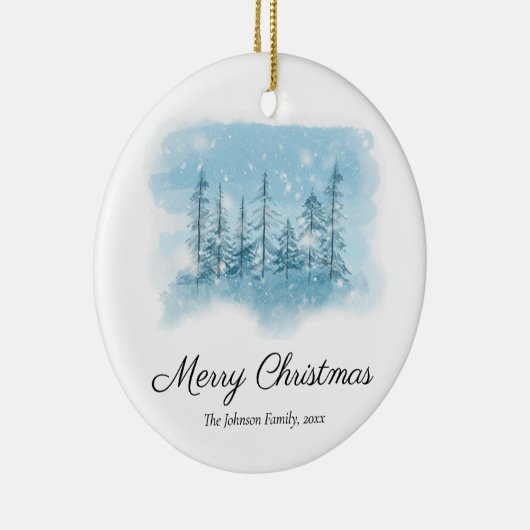 スノーウィーウィンターメリークリスマスツリーオーナメント セラミックオーナメント (右)