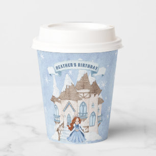 スノーウィーウィンターレッドフォールドプリンセス誕生日 紙コップ