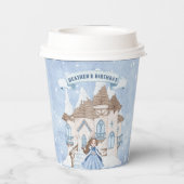 スノーウィーウィンブルネットプリンセス誕生日 紙コップ (裏面)