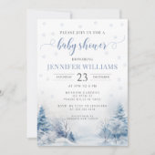 スノーウィーウィンワンダーランド男の赤ちゃんシャワーの招待状 招待状 (正面)