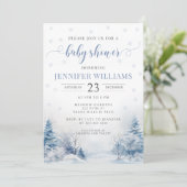 スノーウィーウィンワンダーランド男の赤ちゃんシャワーの招待状 招待状 (スタンド正面)