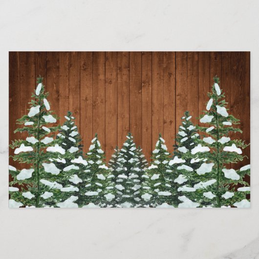 スノーウィーウッド&フォレストカントリーウェディングアドバイスカード (裏面)