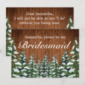 スノーウィーウッド&フォレストカントリーブライドメイド招待状カード セーブザデート (正面/裏面)