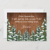 スノーウィーウッド&フォレストカントリーブライドメイド招待状カード セーブザデート (裏面)