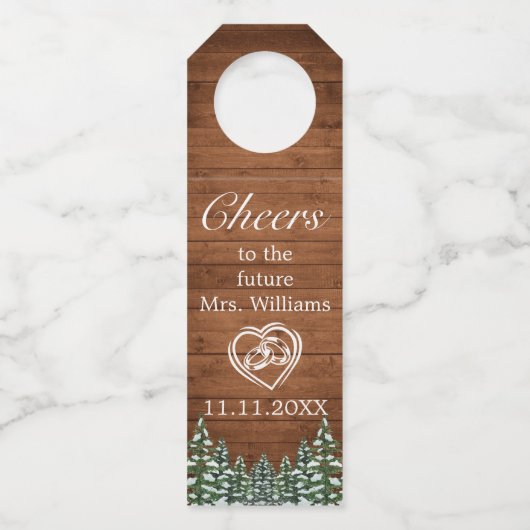 スノーウィーウッド&フォレストカントリー応援ブライダルシャワー ボトルネックタグ (正面)