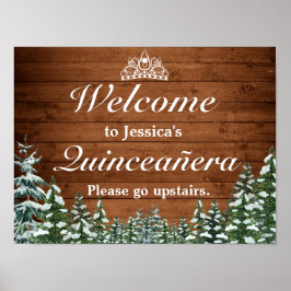 スノーウィーウッド&フォレストティアラキンセアニェラウェルカムサイン ポスター
