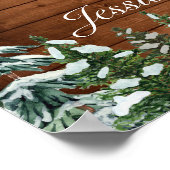 スノーウィーウッド&フォレストブライダルシャワーウェルカムサイン ポスター (角)