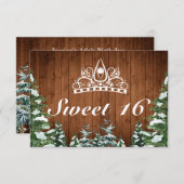 スノーウィーウッド&フォレストルーラルパインティアラスウィート16 出欠カード (正面/裏面)
