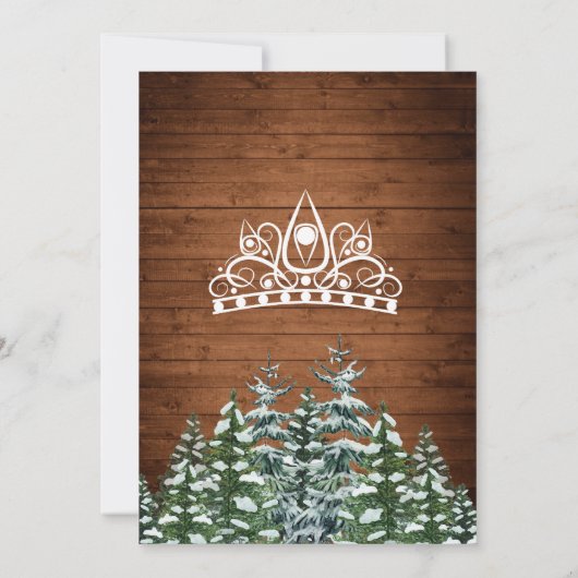 スノーウィーウッド&フォレストルーラルパインティアラスウィート16 招待状 (裏面)