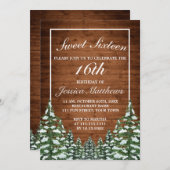 スノーウィーウッド&フォレストルーラルパインティアラスウィート16 招待状 (正面/裏面)