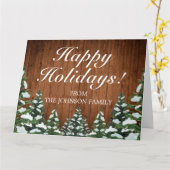 スノーウィーウッド&フォレストルーラルホリデーフォールドグリーティング カード (黄色い花)