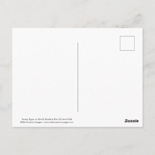 スノーウィーエグレットオンノースビーチ ポストカード (裏面)