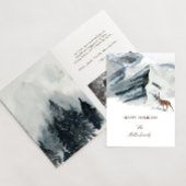 スノーウィーエレガントマウンテンズホリデーフォールド カード