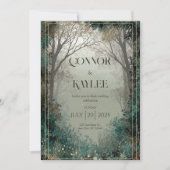 スノーウィーエンチャントフォレスト結婚式招待状 招待状 (正面)