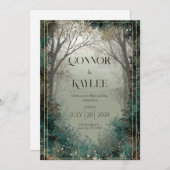 スノーウィーエンチャントフォレスト結婚式招待状 招待状 (正面/裏面)