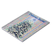 スノーウィークリスマスツリースノーフレークヴィンテージスタイル ノートブック (左側)