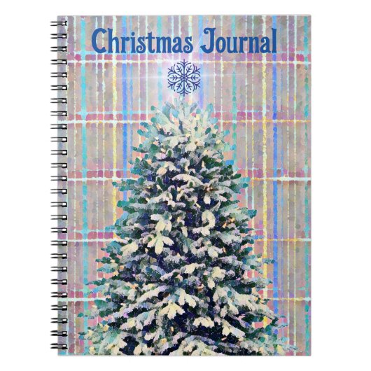 スノーウィークリスマスツリースノーフレークヴィンテージスタイル ノートブック (正面)